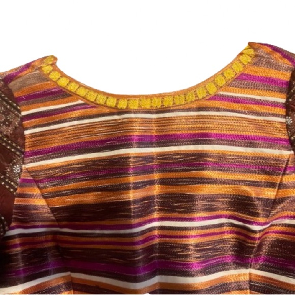 Oscar de la Renta Orange and Yellow Embroidered Garment - Picture 3 of 12